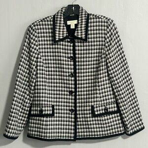APPLESEED’S Houndstooth Women's Black /White Button Down Jacket